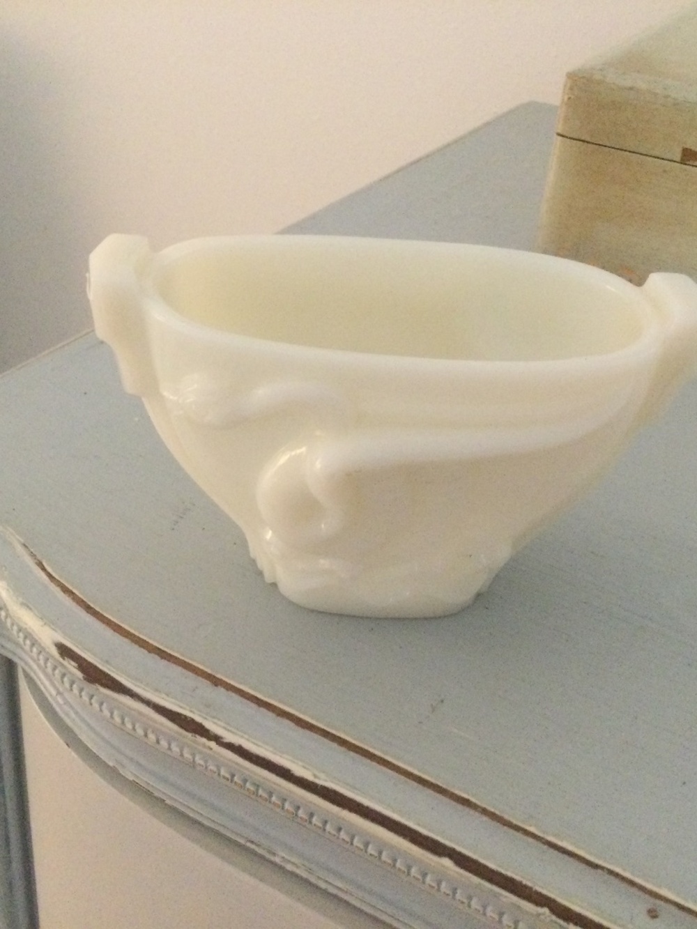 Uranium Glass Swan Dish McBeth